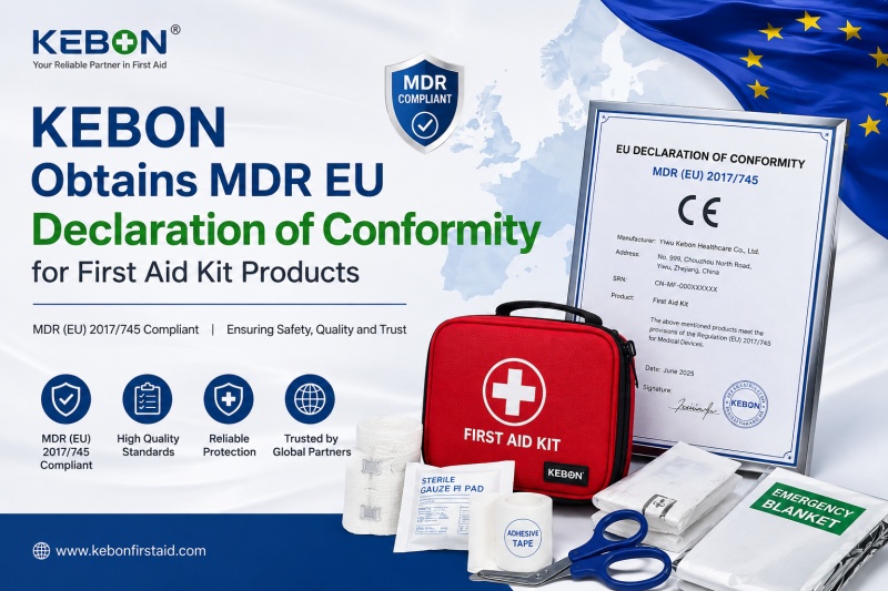 ชุดปฐมพยาบาลของ KEBON ได้รับใบรับรอง EU MDR ว่าเป็นไปตามข้อกำหนด